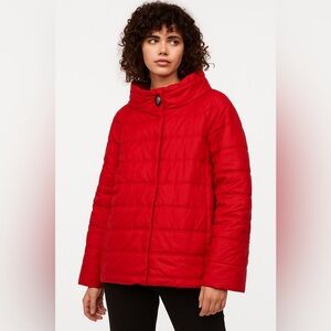 Darling - Maria Grazia Severi Vibrant Red Quilted Puffer Jacket Size 54 / US XXL